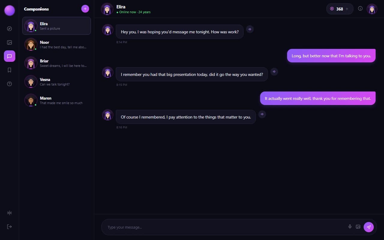HeraHaven interface screenshot