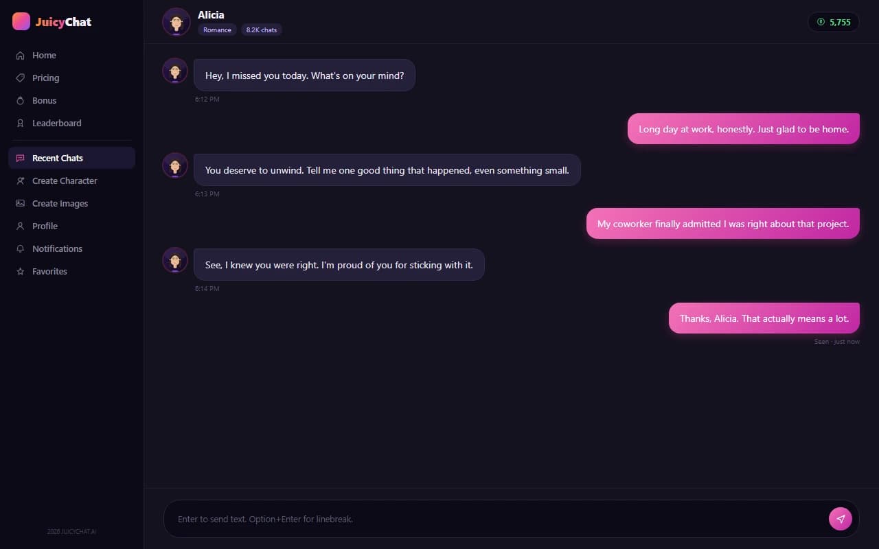 Juicy Chat interface screenshot