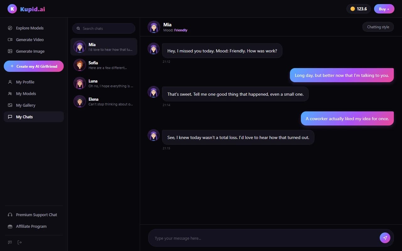 Kupid.ai interface screenshot