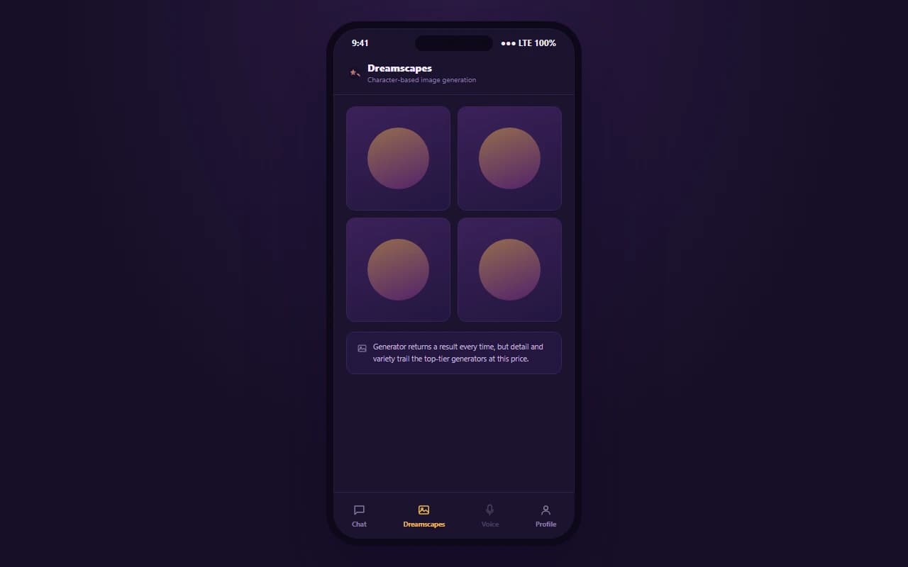 Dreamle interface showing a generated NSFW image results grid Dreamle interface showing a generated NSFW image results grid