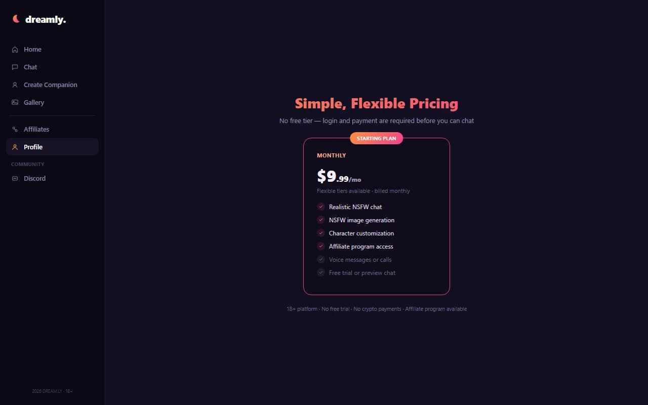 Dreamly subscription pricing plan Dreamly subscription pricing plan