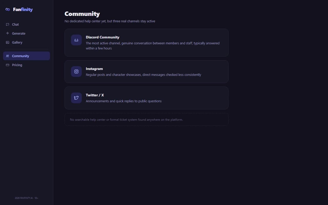 Fanfinity Discord community channel with an active conversation Fanfinity Discord community channel with an active conversation