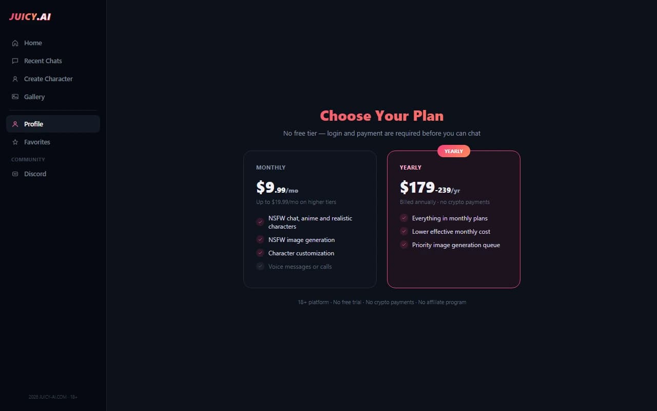 Juicy-AI subscription pricing plans Juicy-AI subscription pricing plans