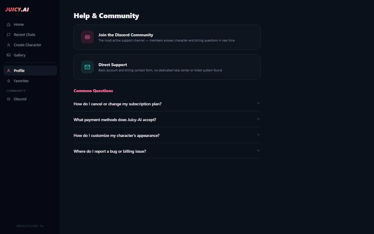 Juicy-AI Discord community and account help page Juicy-AI Discord community and account help page
