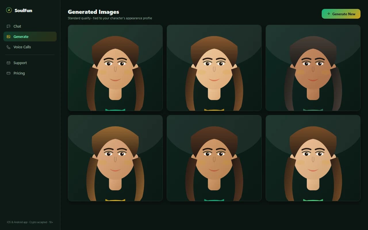 SoulFun image generation results showing a grid of generated character images SoulFun image generation results showing a grid of generated character images