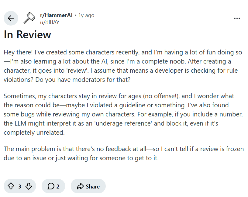 Screenshot of the Reddit post "In Review"