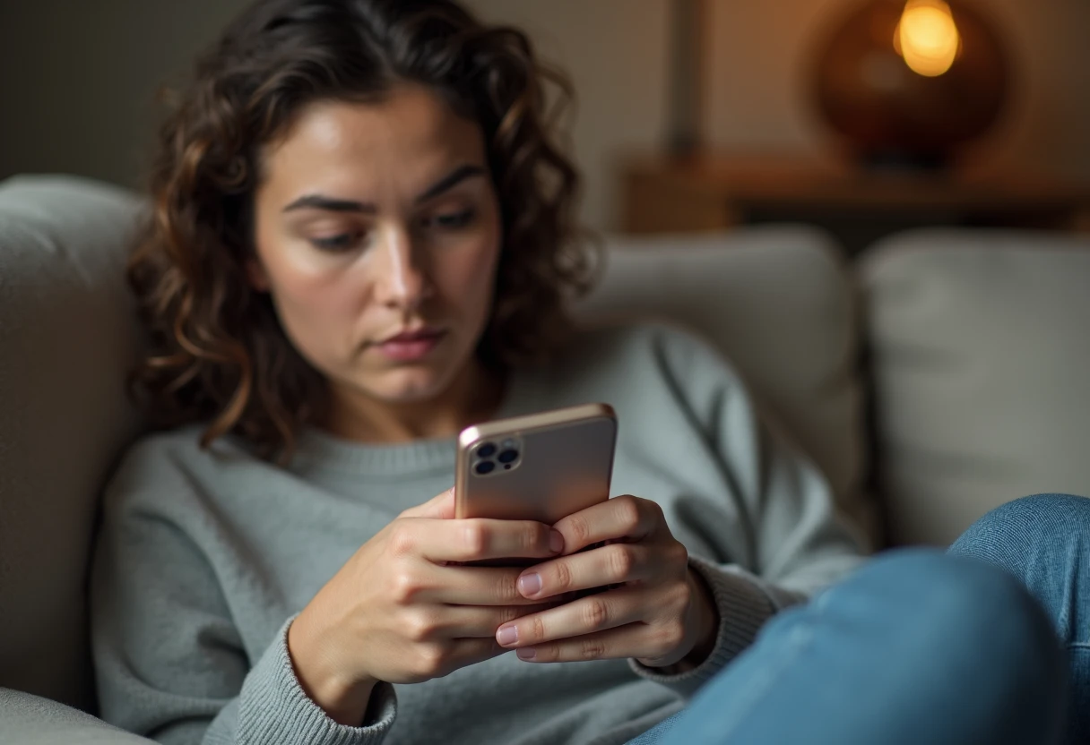 Person looking at a subscription paywall screen on a smartphone app